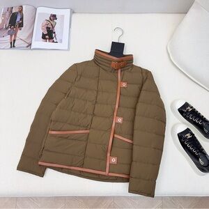 Burberry Brown Leather Trim Jacket